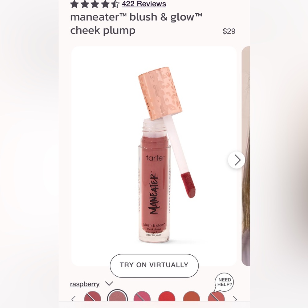 NEW tarte Maneater Blush & Glow Liquid Blush - Raspberry